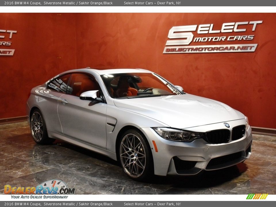 2016 BMW M4 Coupe Silverstone Metallic / Sakhir Orange/Black Photo #3