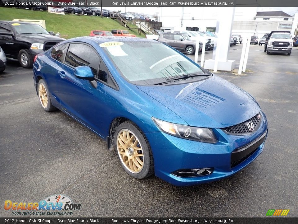 2012 Honda Civic Si Coupe Dyno Blue Pearl / Black Photo #7