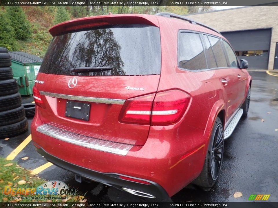 2017 Mercedes-Benz GLS 550 4Matic designo  Cardinal Red Metallic / Ginger Beige/Black Photo #4
