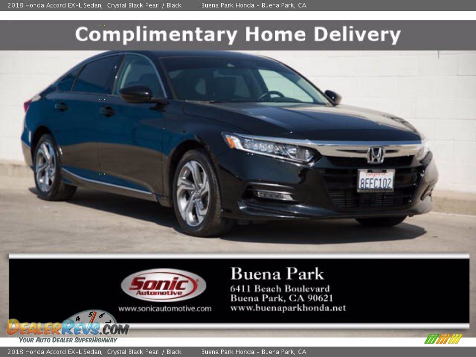 2018 Honda Accord EX-L Sedan Crystal Black Pearl / Black Photo #1