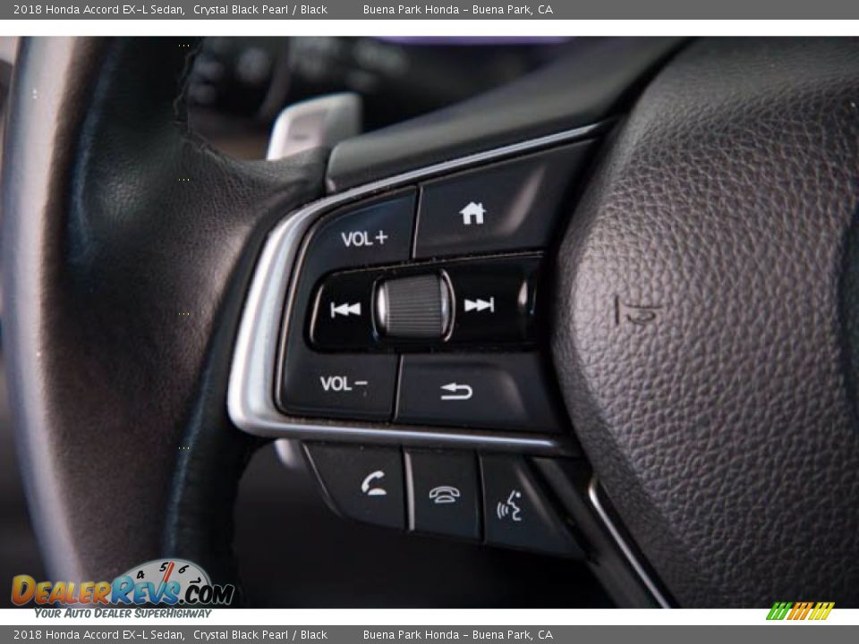 2018 Honda Accord EX-L Sedan Crystal Black Pearl / Black Photo #14