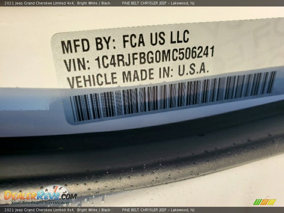 2021 Jeep Grand Cherokee Limited 4x4 Bright White / Black Photo #13