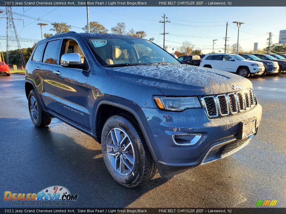 2021 Jeep Grand Cherokee Limited 4x4 Slate Blue Pearl / Light Frost Beige/Black Photo #1