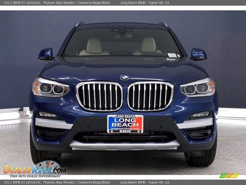 2021 BMW X3 sDrive30i Phytonic Blue Metallic / Canberra Beige/Black Photo #2