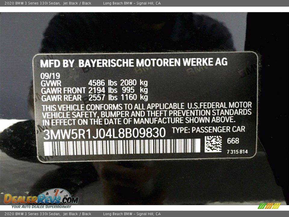 2020 BMW 3 Series 330i Sedan Jet Black / Black Photo #18