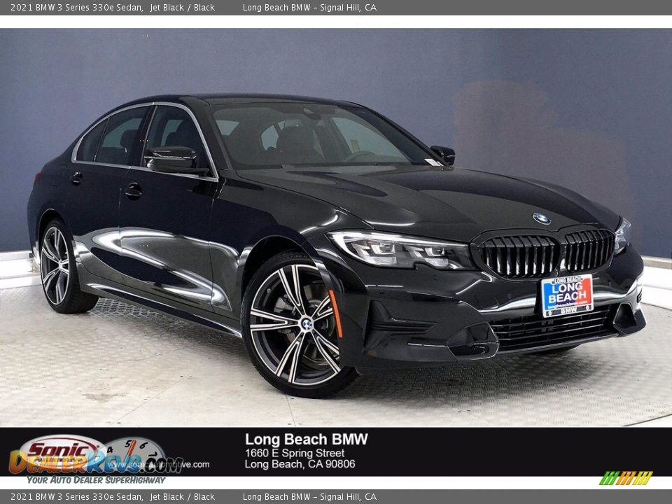 2021 BMW 3 Series 330e Sedan Jet Black / Black Photo #1