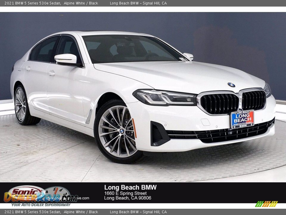 2021 BMW 5 Series 530e Sedan Alpine White / Black Photo #1