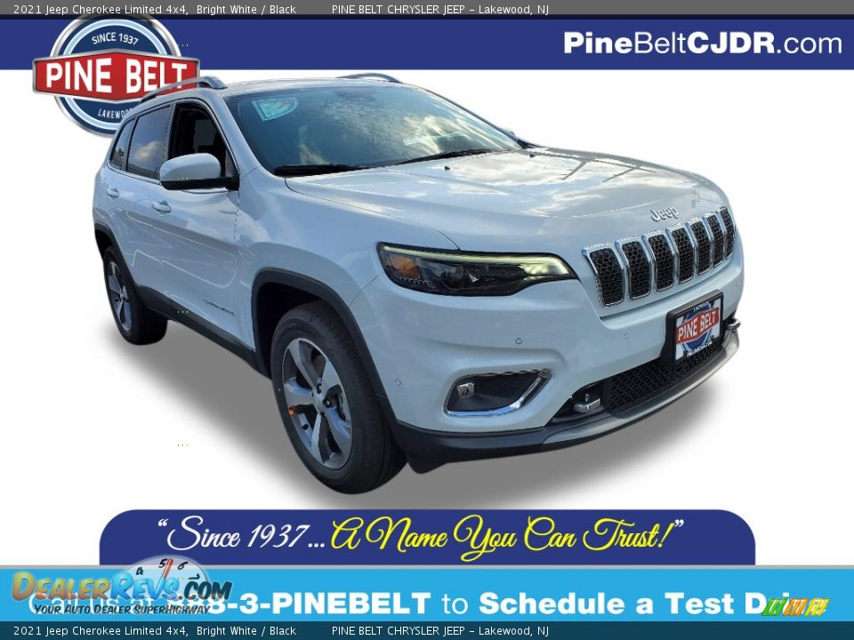 2021 Jeep Cherokee Limited 4x4 Bright White / Black Photo #1