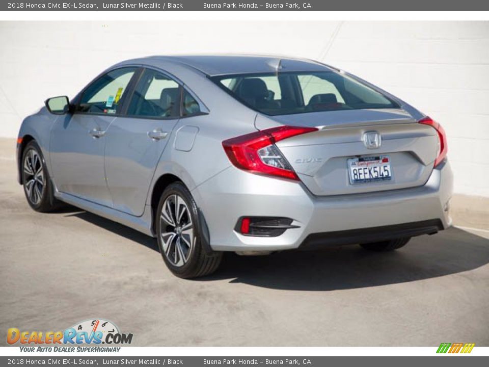 2018 Honda Civic EX-L Sedan Lunar Silver Metallic / Black Photo #2