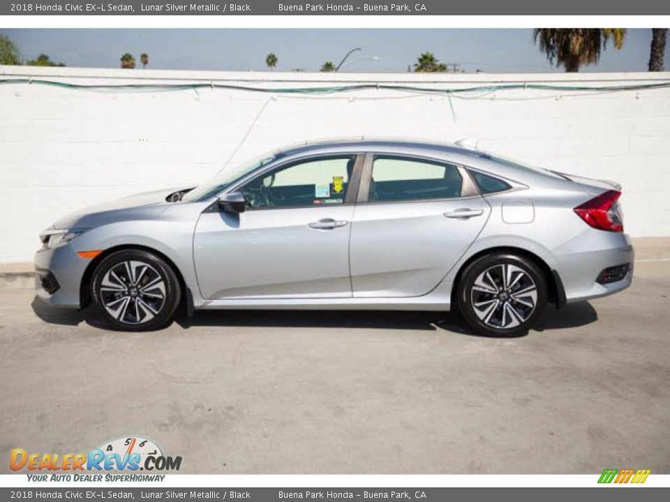 2018 Honda Civic EX-L Sedan Lunar Silver Metallic / Black Photo #8