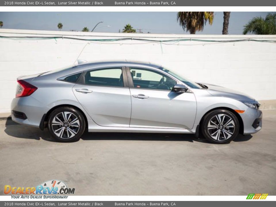 2018 Honda Civic EX-L Sedan Lunar Silver Metallic / Black Photo #12