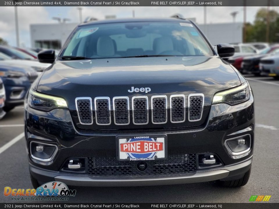 2021 Jeep Cherokee Limited 4x4 Diamond Black Crystal Pearl / Ski Gray/Black Photo #3