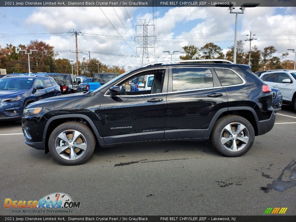 2021 Jeep Cherokee Limited 4x4 Diamond Black Crystal Pearl / Ski Gray/Black Photo #4