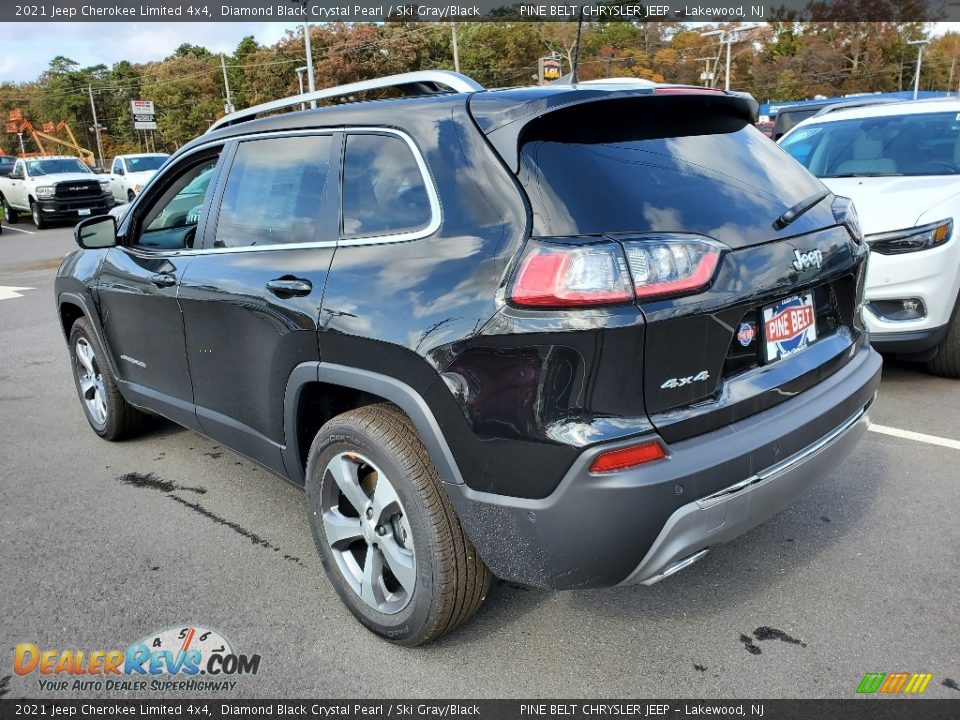 2021 Jeep Cherokee Limited 4x4 Diamond Black Crystal Pearl / Ski Gray/Black Photo #6