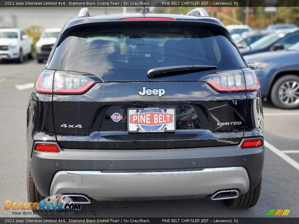 2021 Jeep Cherokee Limited 4x4 Diamond Black Crystal Pearl / Ski Gray/Black Photo #7