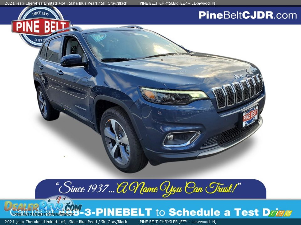 2021 Jeep Cherokee Limited 4x4 Slate Blue Pearl / Ski Gray/Black Photo #1