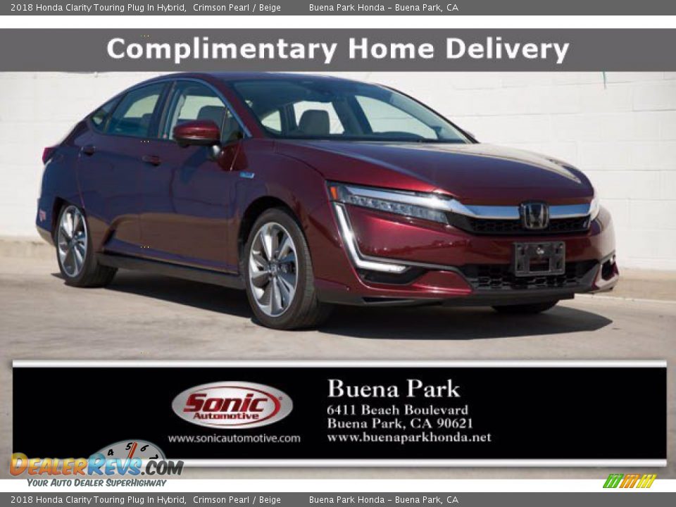 2018 Honda Clarity Touring Plug In Hybrid Crimson Pearl / Beige Photo #1