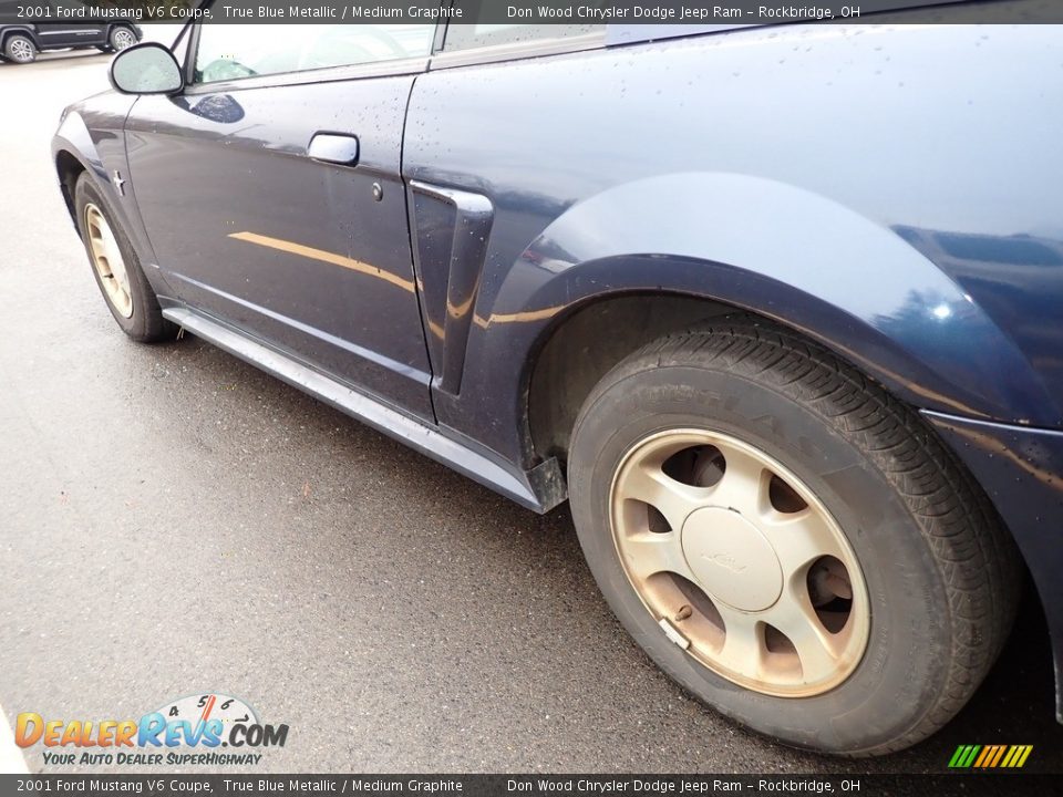 2001 Ford Mustang V6 Coupe True Blue Metallic / Medium Graphite Photo #12
