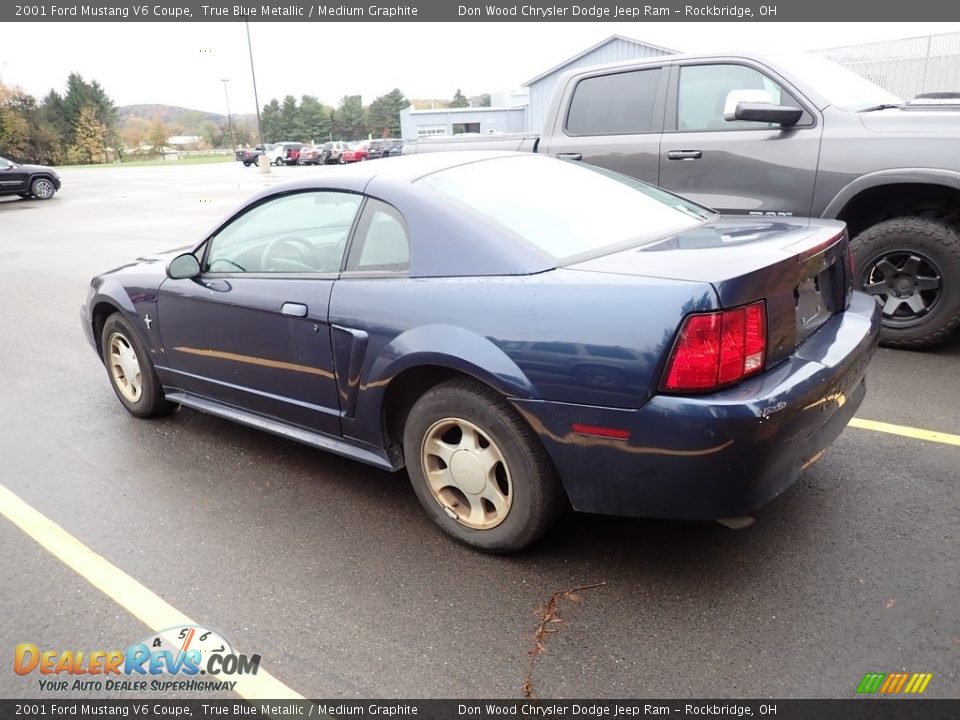 2001 Ford Mustang V6 Coupe True Blue Metallic / Medium Graphite Photo #13