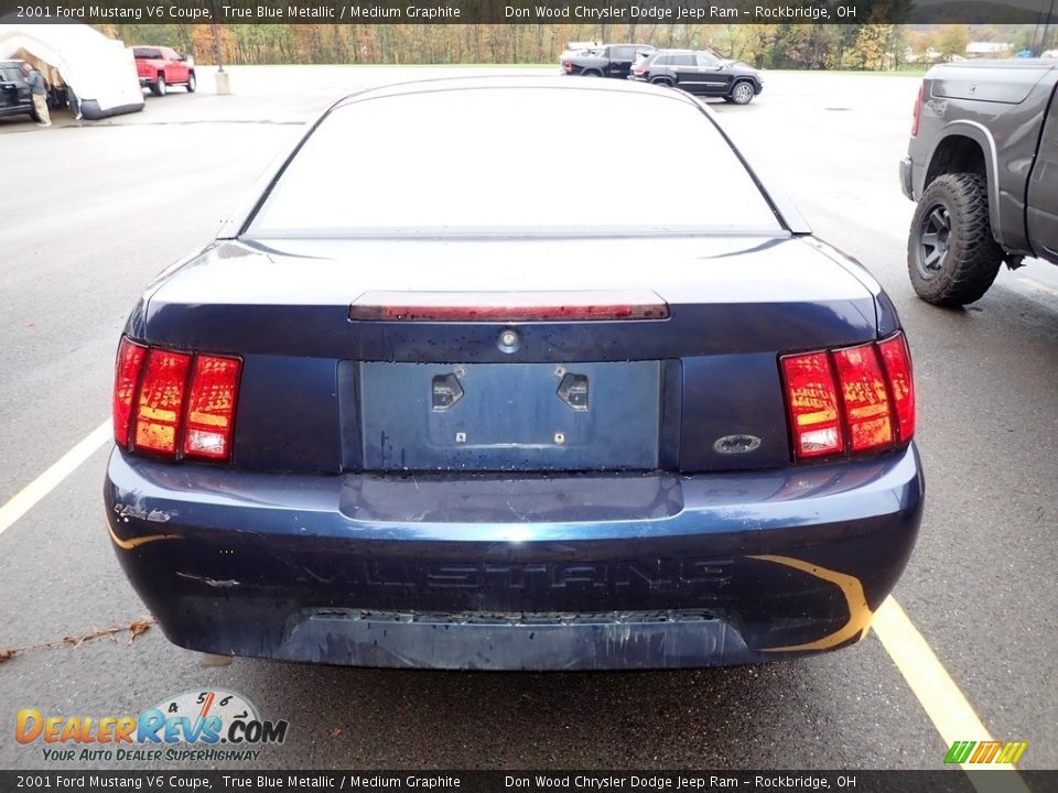 2001 Ford Mustang V6 Coupe True Blue Metallic / Medium Graphite Photo #14