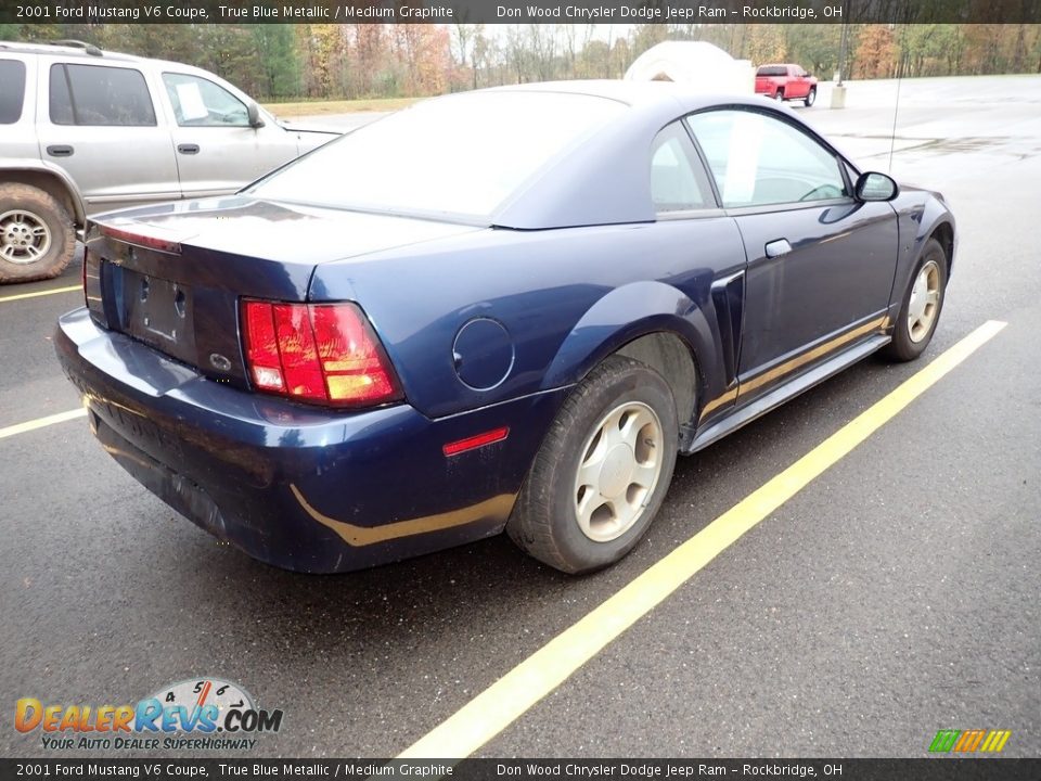 2001 Ford Mustang V6 Coupe True Blue Metallic / Medium Graphite Photo #15