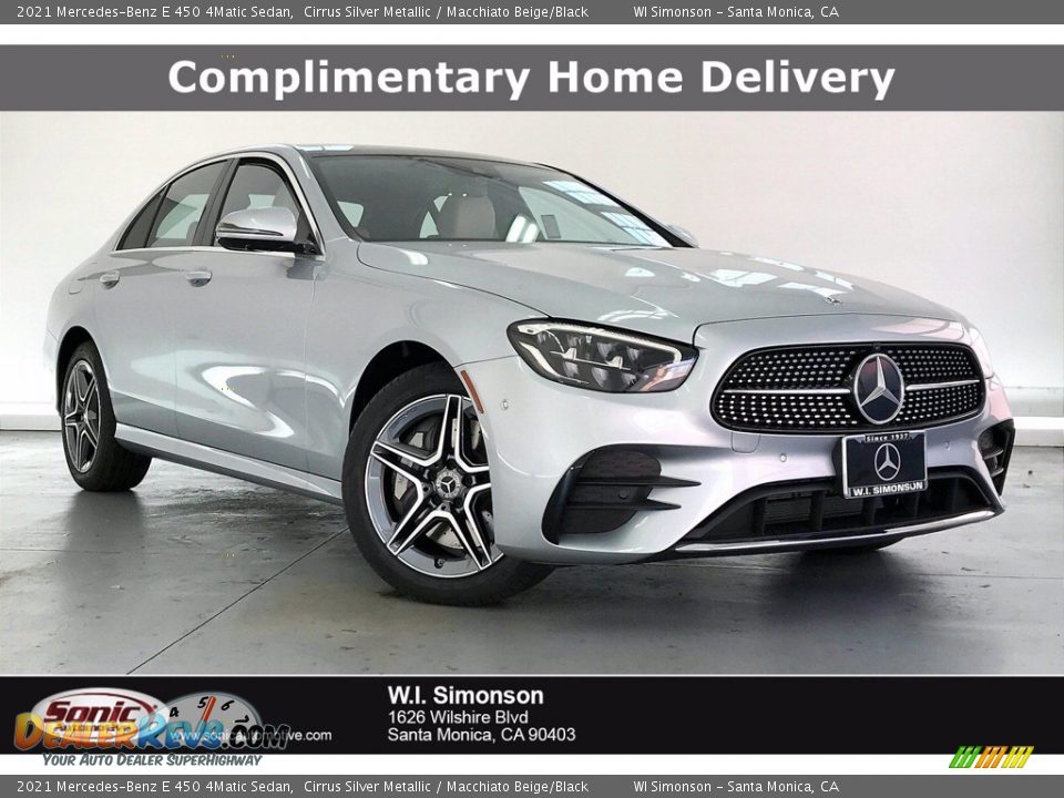 2021 Mercedes-Benz E 450 4Matic Sedan Cirrus Silver Metallic / Macchiato Beige/Black Photo #1