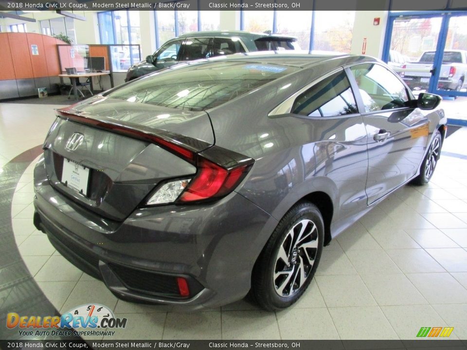 2018 Honda Civic LX Coupe Modern Steel Metallic / Black/Gray Photo #7