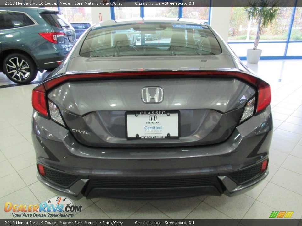 2018 Honda Civic LX Coupe Modern Steel Metallic / Black/Gray Photo #8