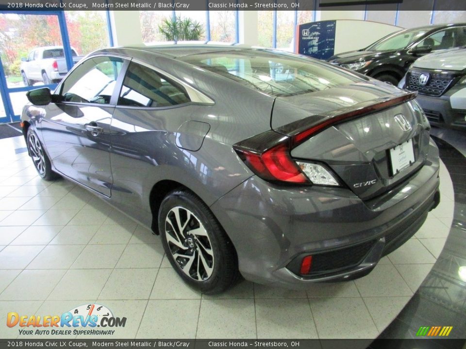 2018 Honda Civic LX Coupe Modern Steel Metallic / Black/Gray Photo #9