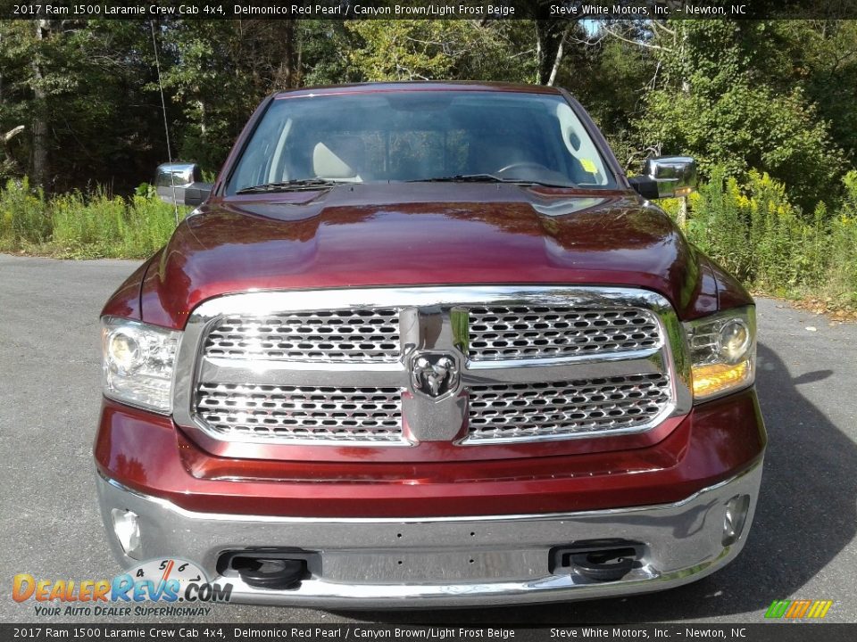 2017 Ram 1500 Laramie Crew Cab 4x4 Delmonico Red Pearl / Canyon Brown/Light Frost Beige Photo #4