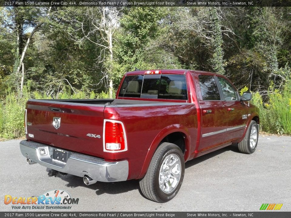 2017 Ram 1500 Laramie Crew Cab 4x4 Delmonico Red Pearl / Canyon Brown/Light Frost Beige Photo #7