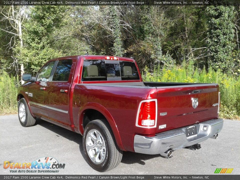 2017 Ram 1500 Laramie Crew Cab 4x4 Delmonico Red Pearl / Canyon Brown/Light Frost Beige Photo #10