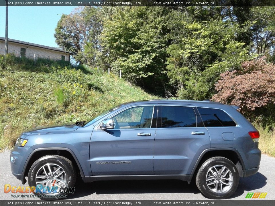 2021 Jeep Grand Cherokee Limited 4x4 Slate Blue Pearl / Light Frost Beige/Black Photo #1