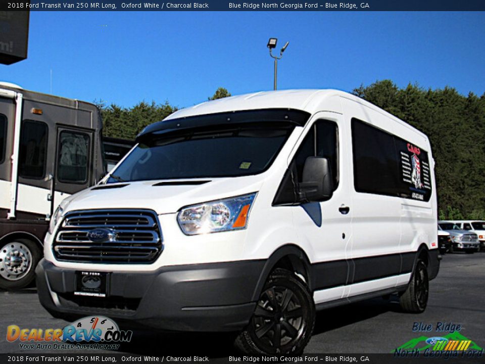 2018 Ford Transit Van 250 MR Long Oxford White / Charcoal Black Photo #1