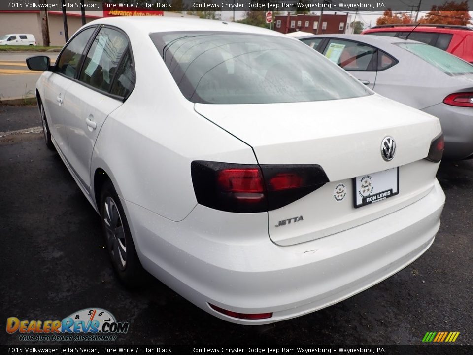 2015 Volkswagen Jetta S Sedan Pure White / Titan Black Photo #3