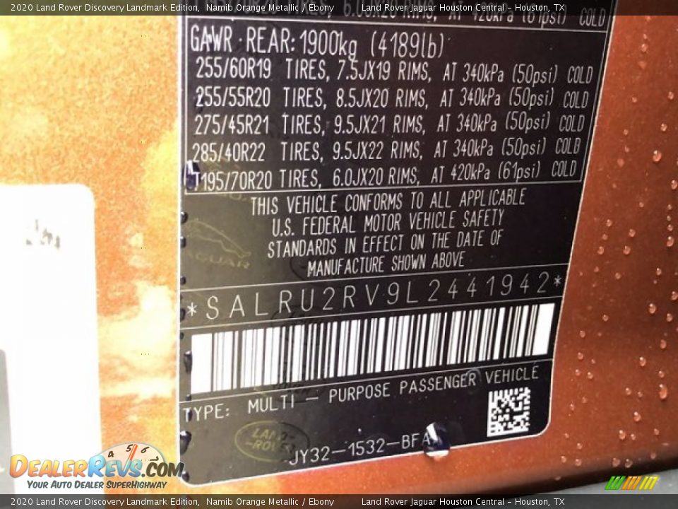 2020 Land Rover Discovery Landmark Edition Namib Orange Metallic / Ebony Photo #31