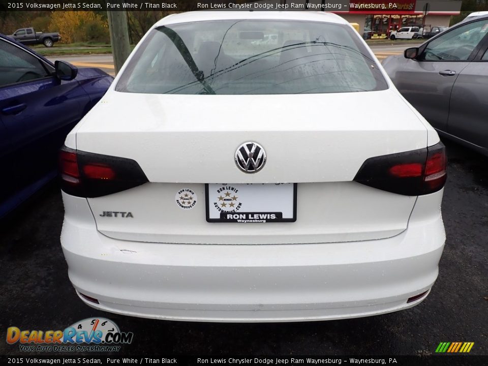 2015 Volkswagen Jetta S Sedan Pure White / Titan Black Photo #4