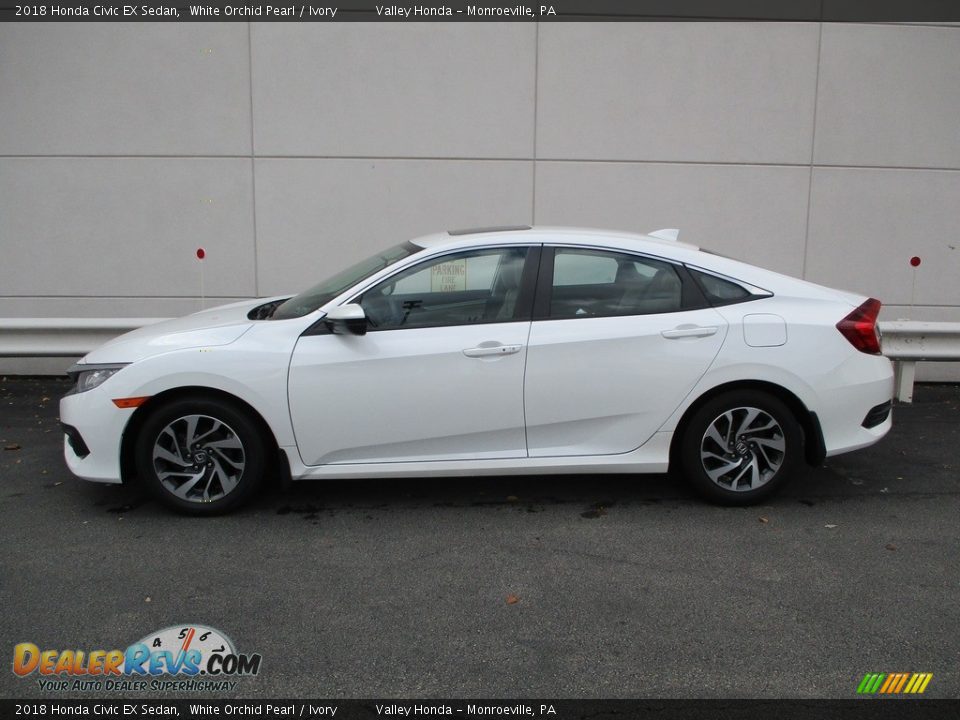 2018 Honda Civic EX Sedan White Orchid Pearl / Ivory Photo #2