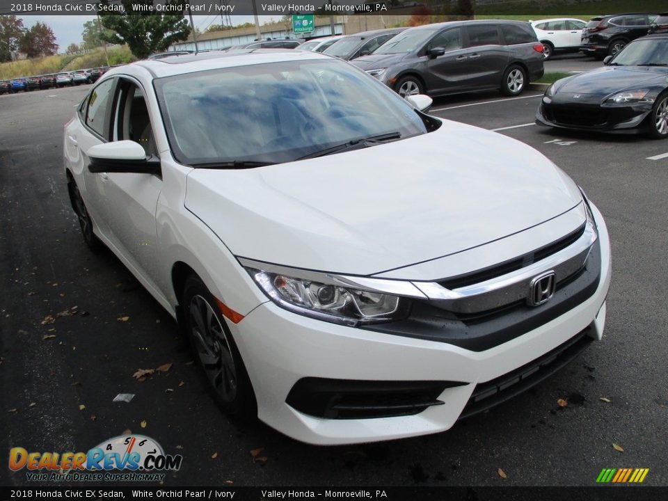 2018 Honda Civic EX Sedan White Orchid Pearl / Ivory Photo #7