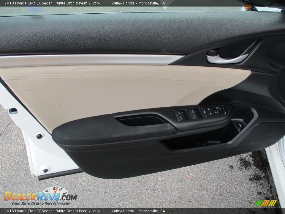 2018 Honda Civic EX Sedan White Orchid Pearl / Ivory Photo #10