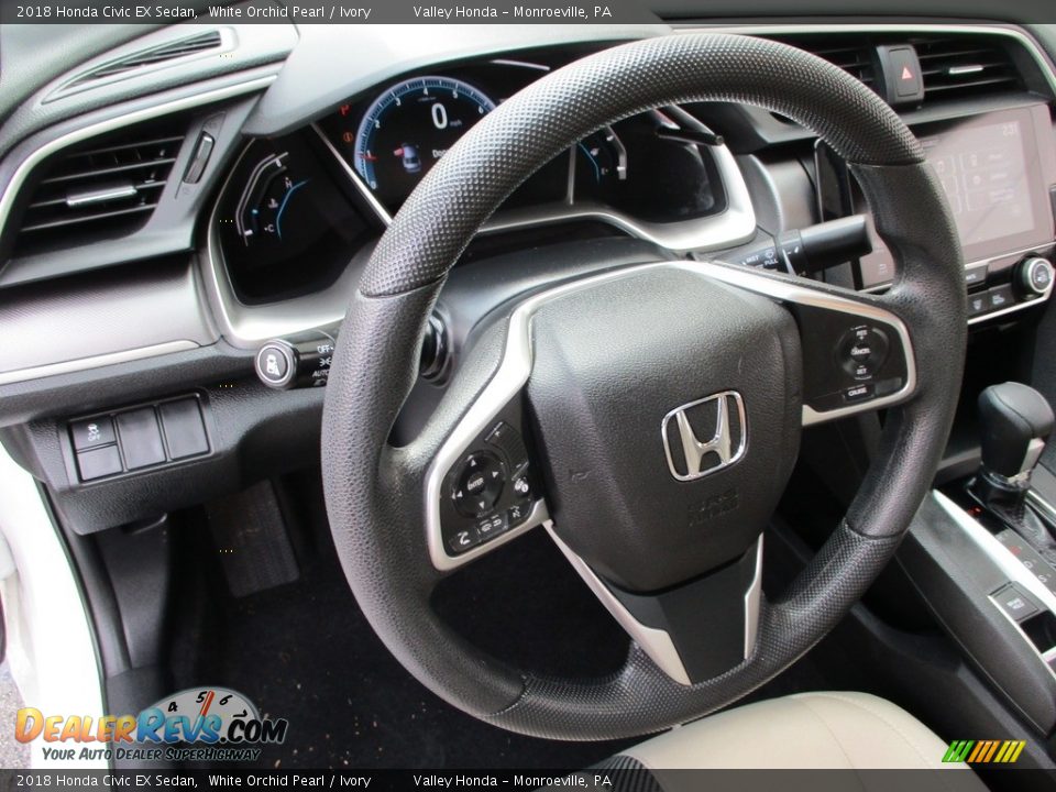 2018 Honda Civic EX Sedan White Orchid Pearl / Ivory Photo #14