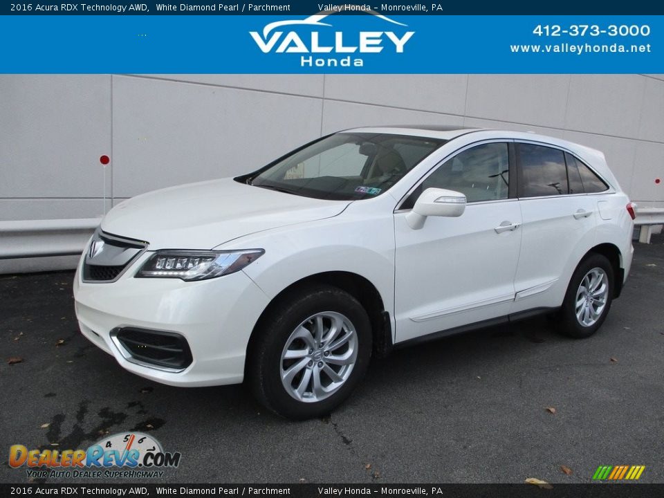 2016 Acura RDX Technology AWD White Diamond Pearl / Parchment Photo #1