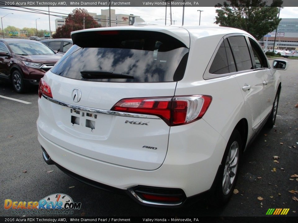 2016 Acura RDX Technology AWD White Diamond Pearl / Parchment Photo #5