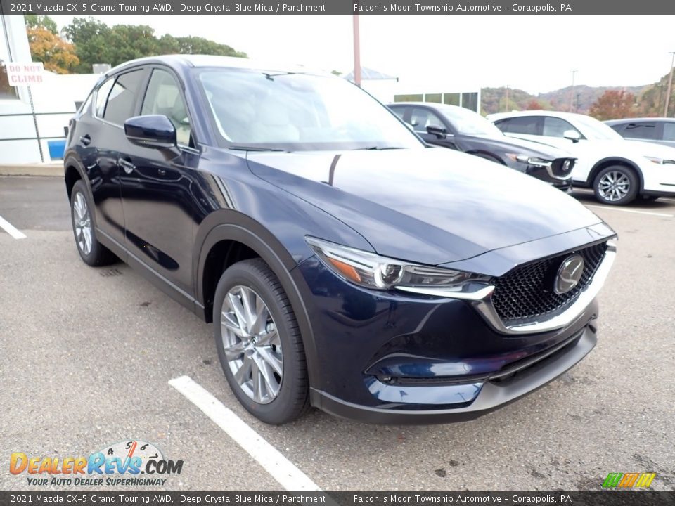 2021 Mazda CX-5 Grand Touring AWD Deep Crystal Blue Mica / Parchment Photo #3