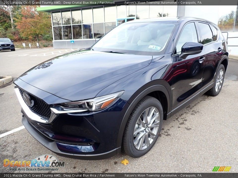 2021 Mazda CX-5 Grand Touring AWD Deep Crystal Blue Mica / Parchment Photo #4