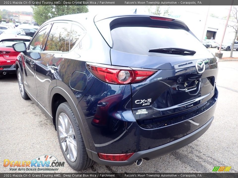 2021 Mazda CX-5 Grand Touring AWD Deep Crystal Blue Mica / Parchment Photo #5