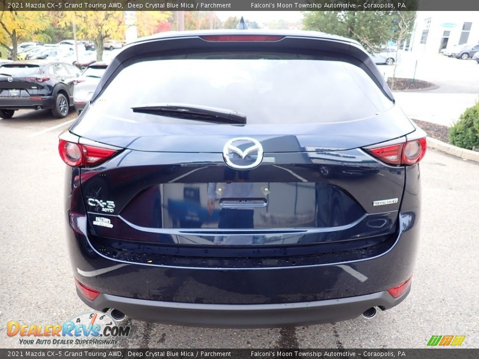 2021 Mazda CX-5 Grand Touring AWD Deep Crystal Blue Mica / Parchment Photo #6