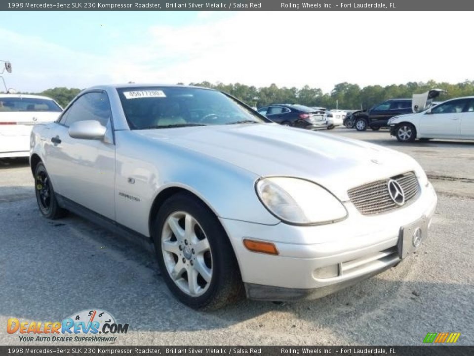 1998 Mercedes-Benz SLK 230 Kompressor Roadster Brilliant Silver Metallic / Salsa Red Photo #1