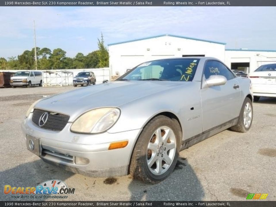 1998 Mercedes-Benz SLK 230 Kompressor Roadster Brilliant Silver Metallic / Salsa Red Photo #2