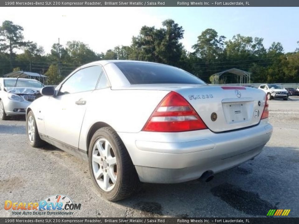 1998 Mercedes-Benz SLK 230 Kompressor Roadster Brilliant Silver Metallic / Salsa Red Photo #3